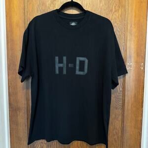NWT Harley Davidson Logo Boxy Tee Black Mens Large‎ Made in USA